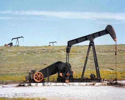 An oil pump in a field