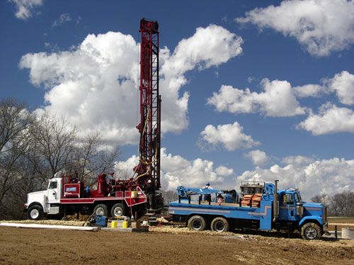 A Water Well Driller is set up in South Carolina